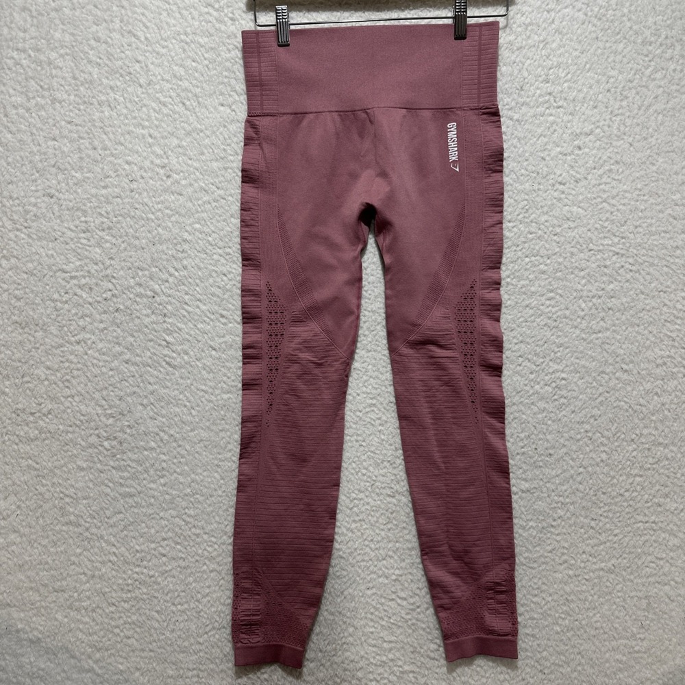 Gymshark Energy Women's Sz L Pink High Waist Seamless Laser-cut Eyelet Leggings
